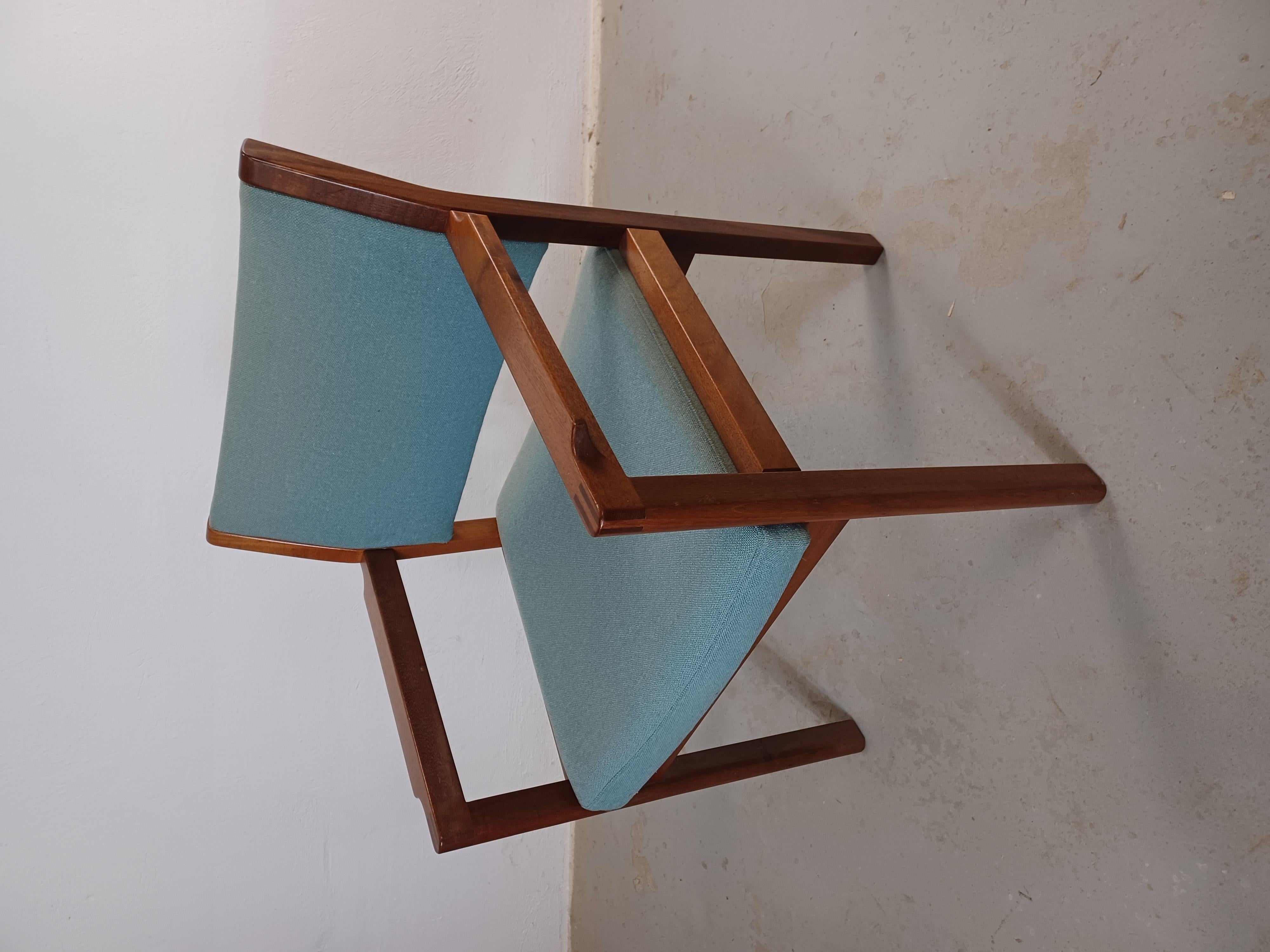 Danese 1970s Christian Hvidt Set of Two Restored Danish Armchairs in Mahogany in vendita