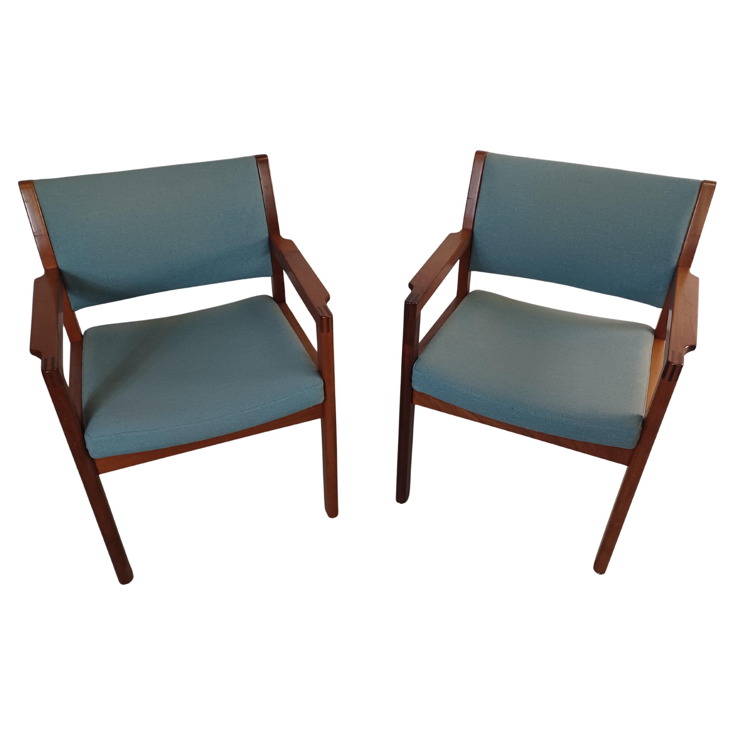 1970s Christian Hvidt Set of Two Restored Danish Armchairs in Mahogany in vendita