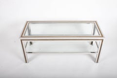 Romeo Rega Hollywood Regency Style 1970s Chrome and Brass Coffee Table