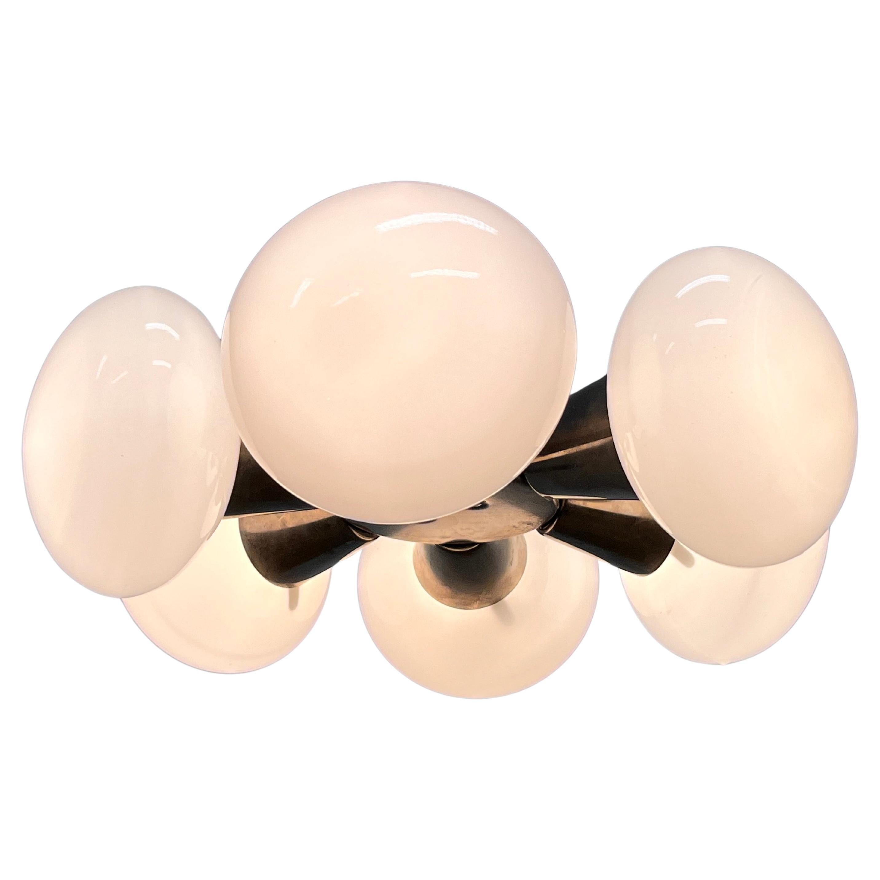 Colgante cromado de 6 llamas de los años 70 "Sputnik" , Checoslovaquia