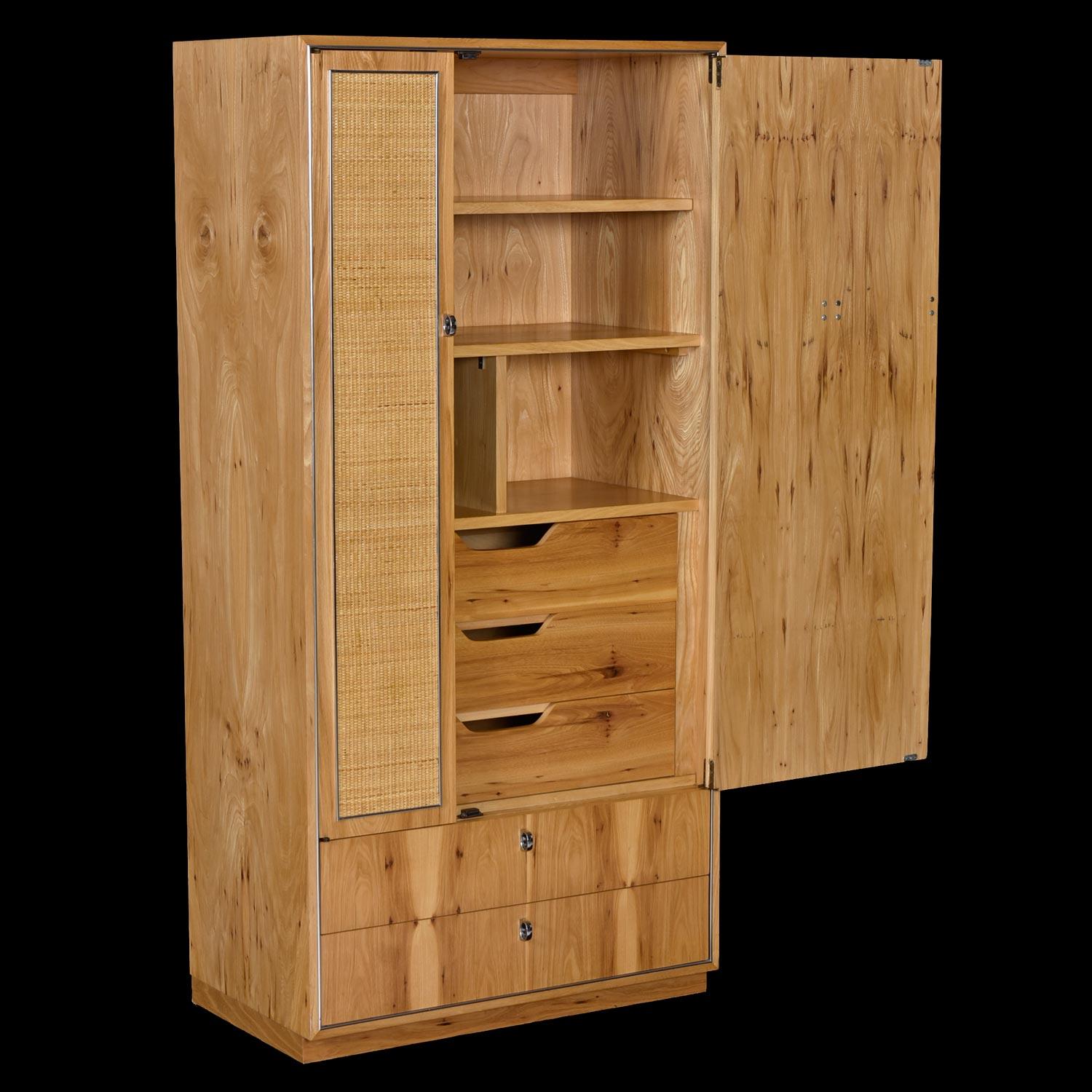 caned armoire