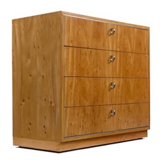 1970s Chrome Accent John Stuart Hickory Bachelors Chest