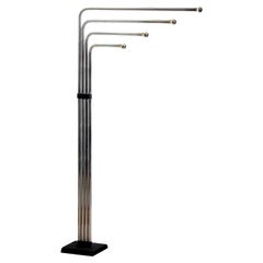 1970s Chrome and Black Tube Floor Lamp by Goffredo Reggiani for Reggiani, Italy