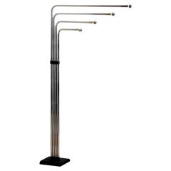 1970s Chrome and Black Tube Floor Lamp by Goffredo Reggiani for Reggiani, Italy