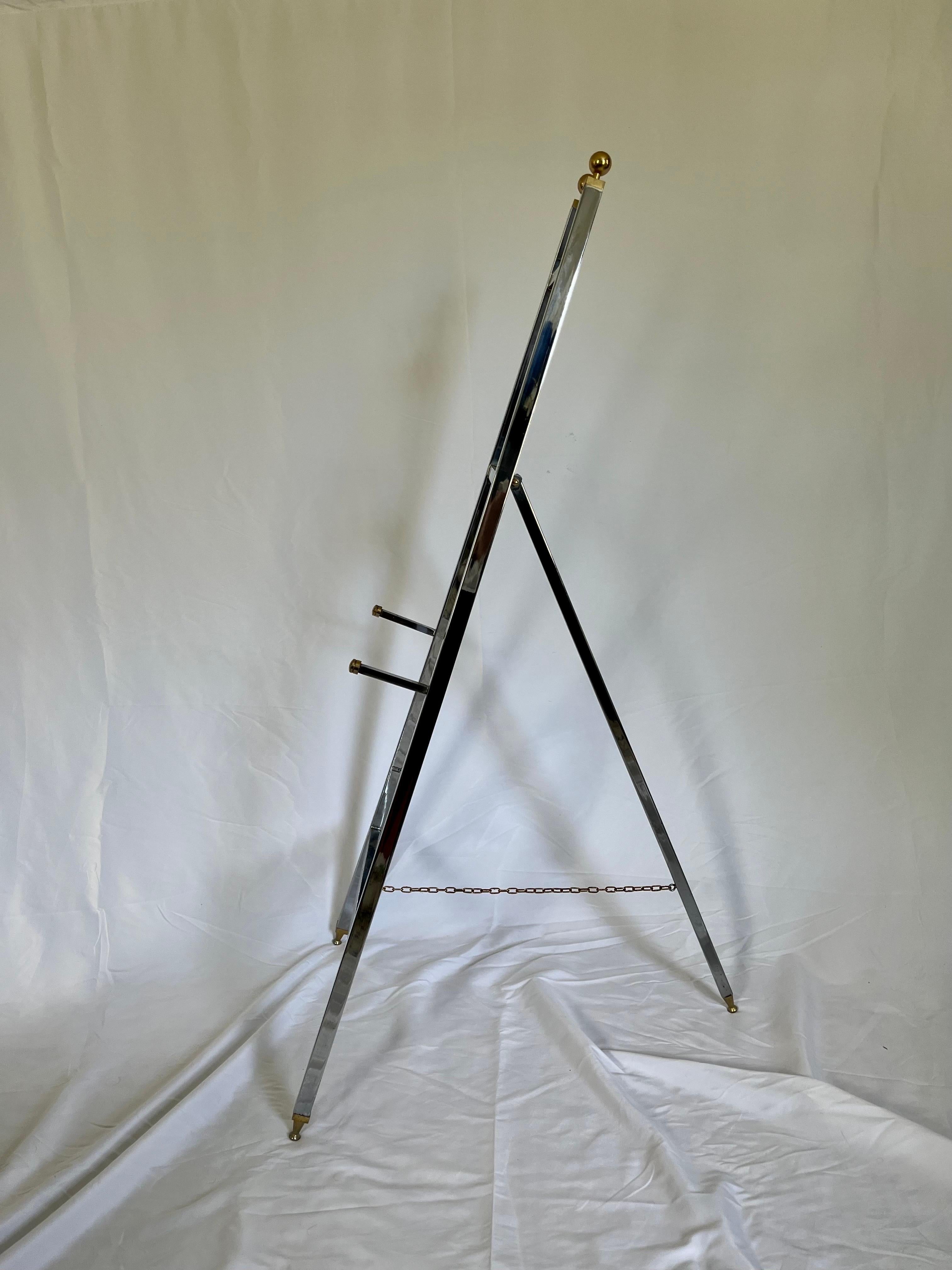 Mid-Century Modern 1970s Chrome and Brass Easel Italy