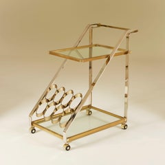 1970s chrome and brass Italian drinks trolley attributed to Romeo Rega