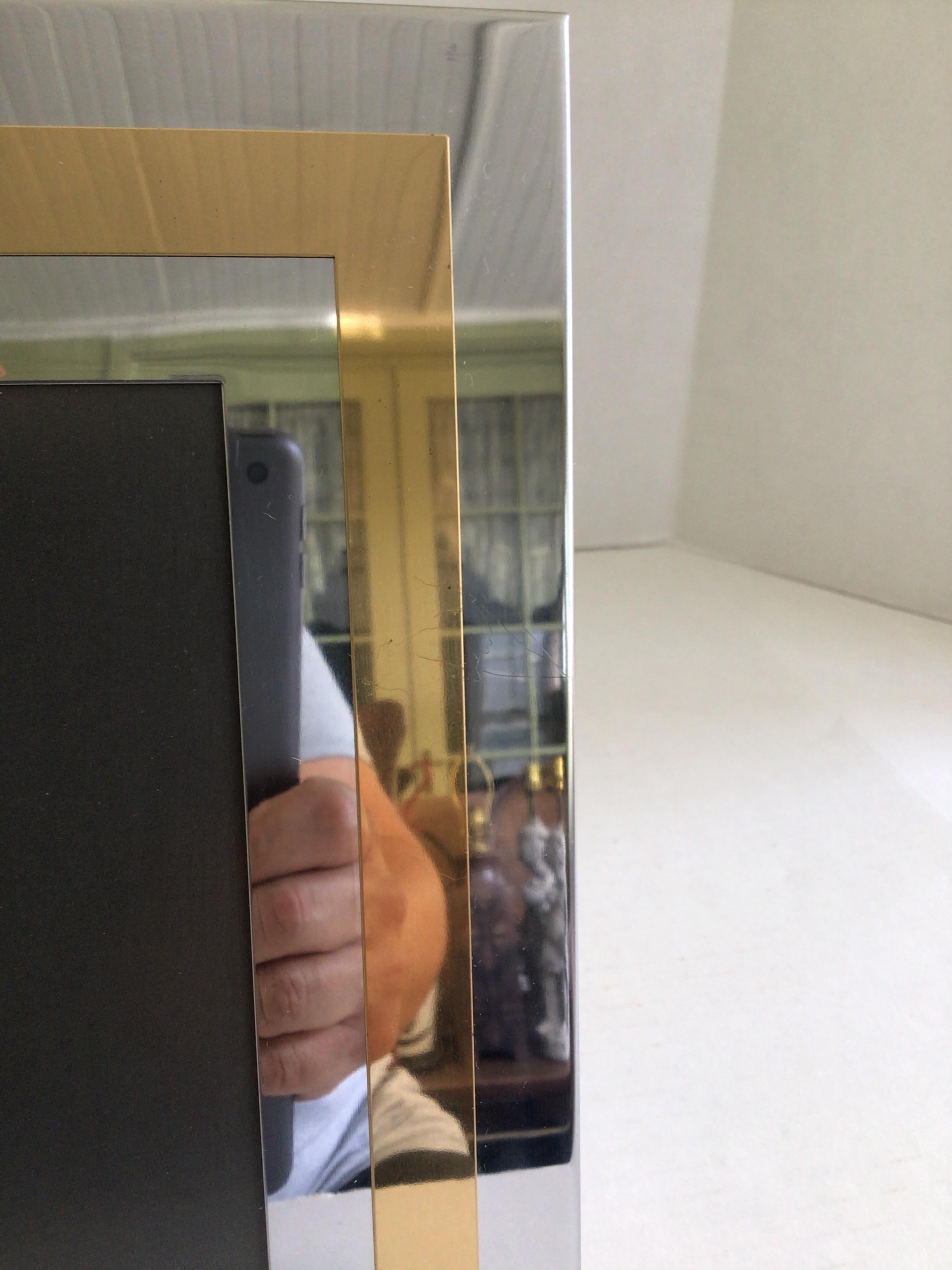 1970s Chrome and Brass Picture Frame For Sale 3