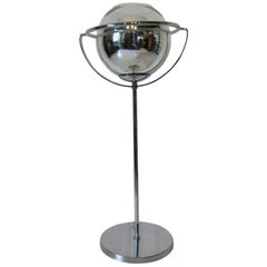 1970s Chrome and Glass Ball Table Lamp
