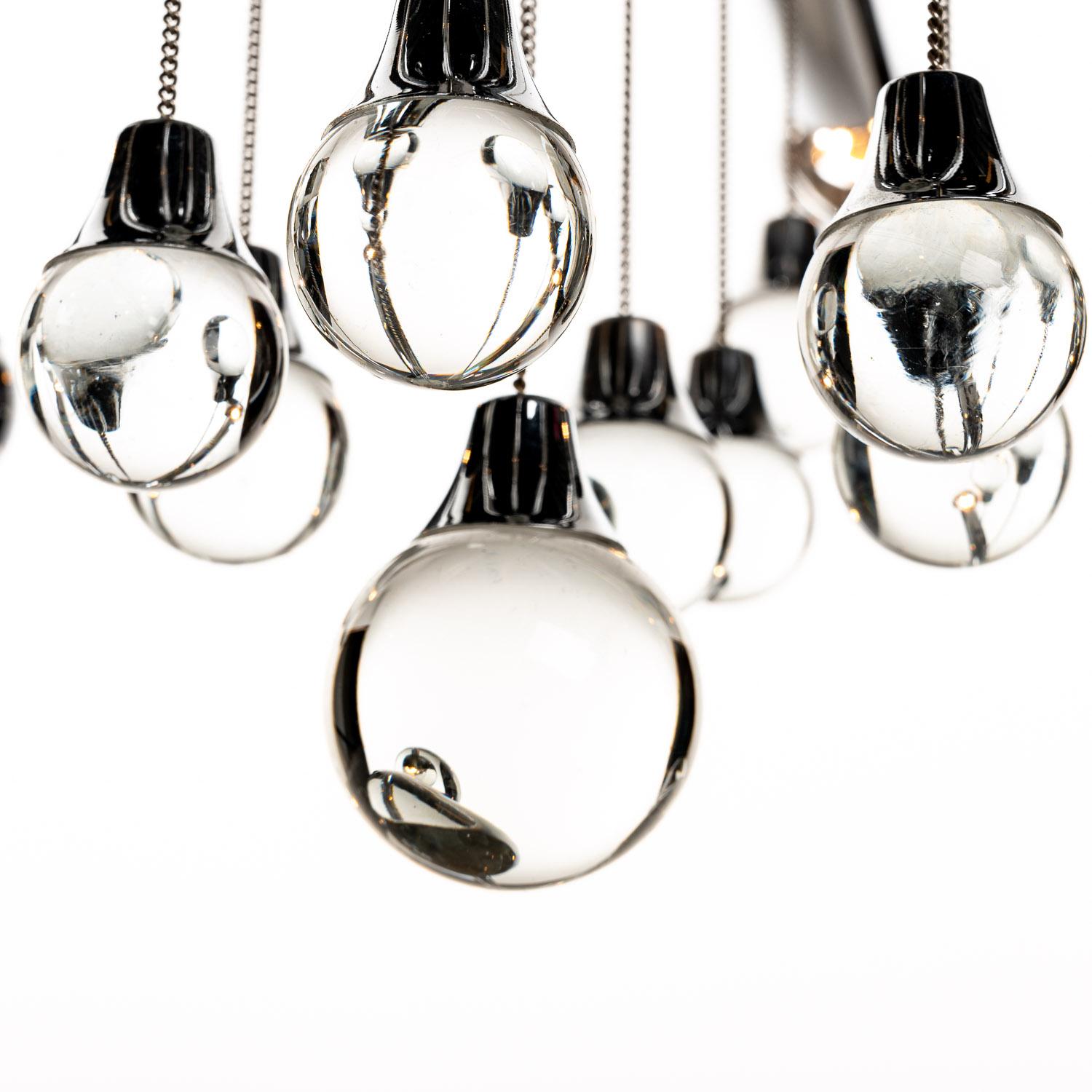 1970s Chrome and Glass Chandelier by Sciolari  For Sale 5