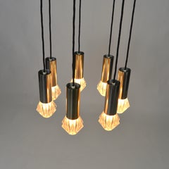 Mid-Century Modern Chrome and Glass Chandelier by RAAK, 42”