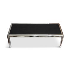 1970s Chrome and Glass Coffee Table