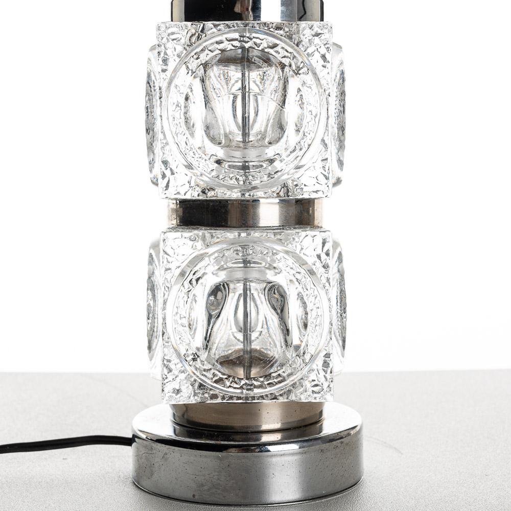 1970s Chrome and Glass Table light Attributed to Peill & Putzler For Sale 5