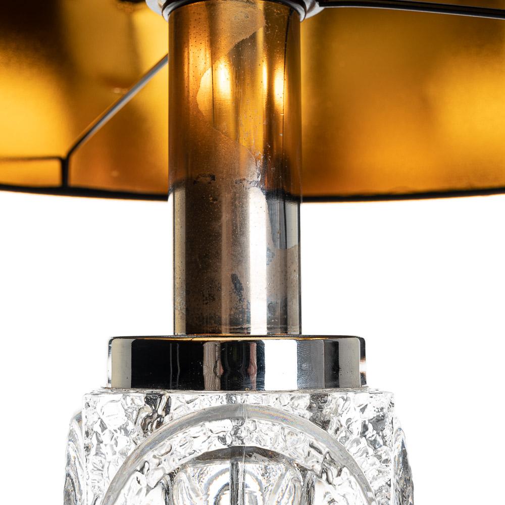 1970s Chrome and Glass Table light Attributed to Peill & Putzler For Sale 6