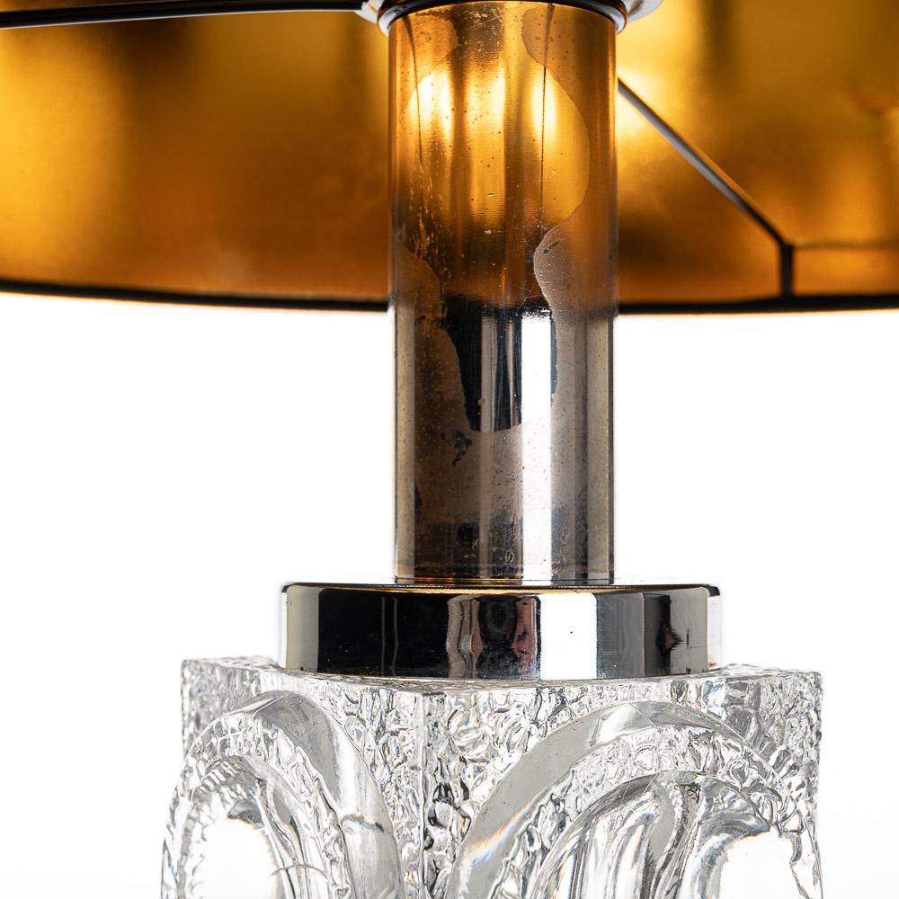 1970s Chrome and Glass Table light Attributed to Peill & Putzler For Sale 2