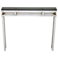 1970s Chrome and Glass Vintage Console Table