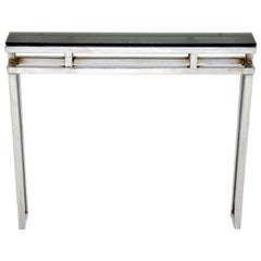 1970s Chrome and Glass Vintage Console Table