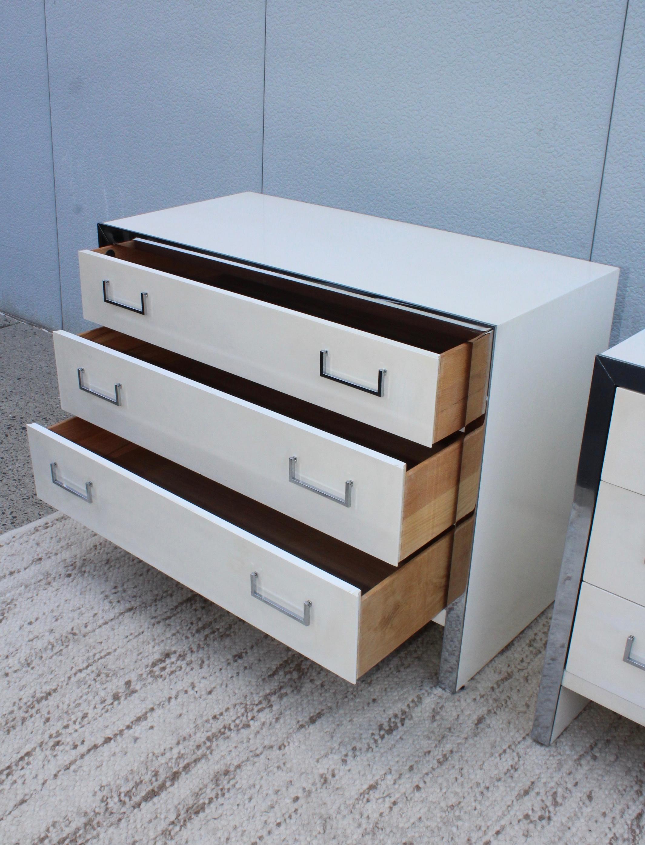 1970s Chrome and Lacquer Mid-Century Modern Dressers by John Stuart 4