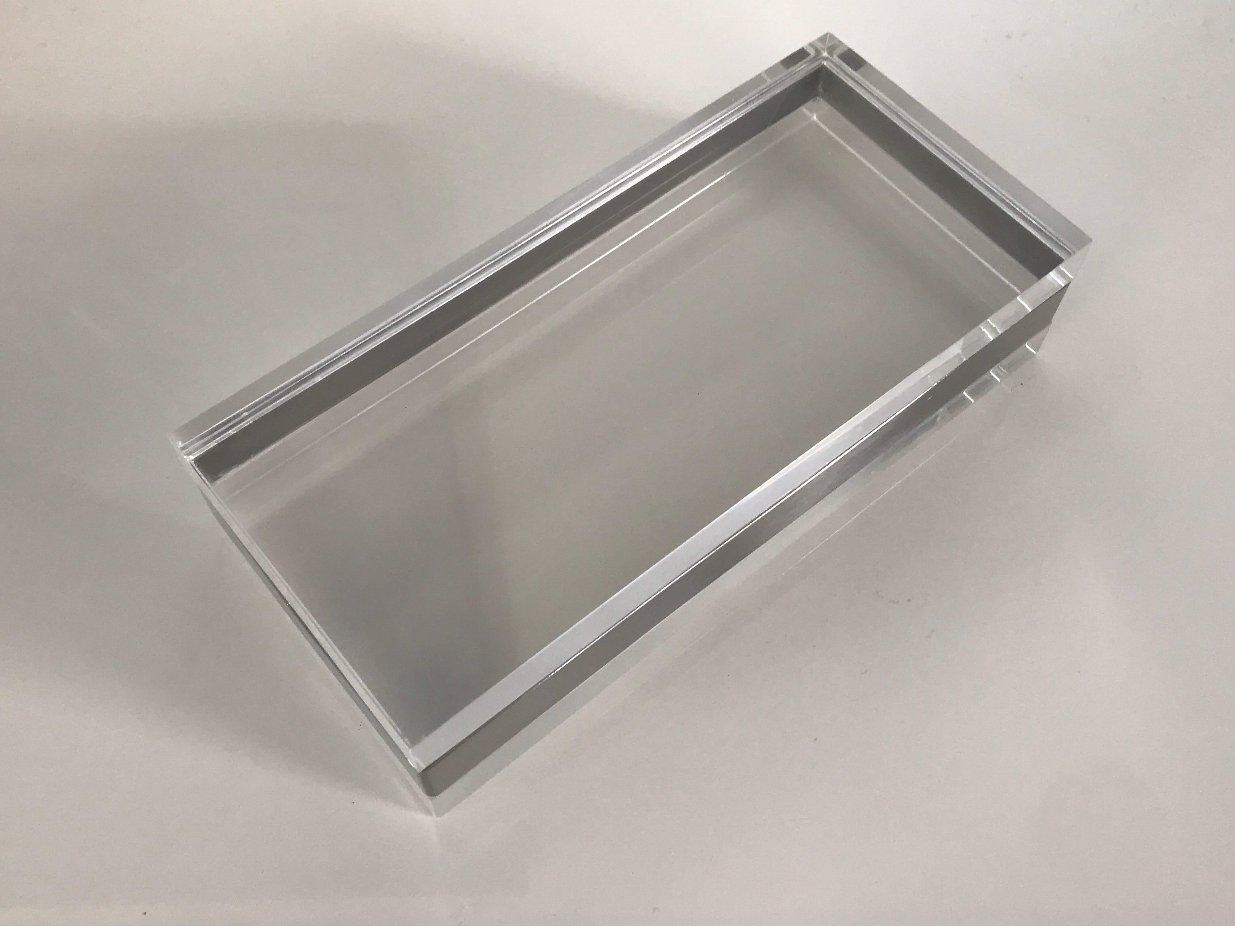 Italian 1970s Chrome and Lucite Box