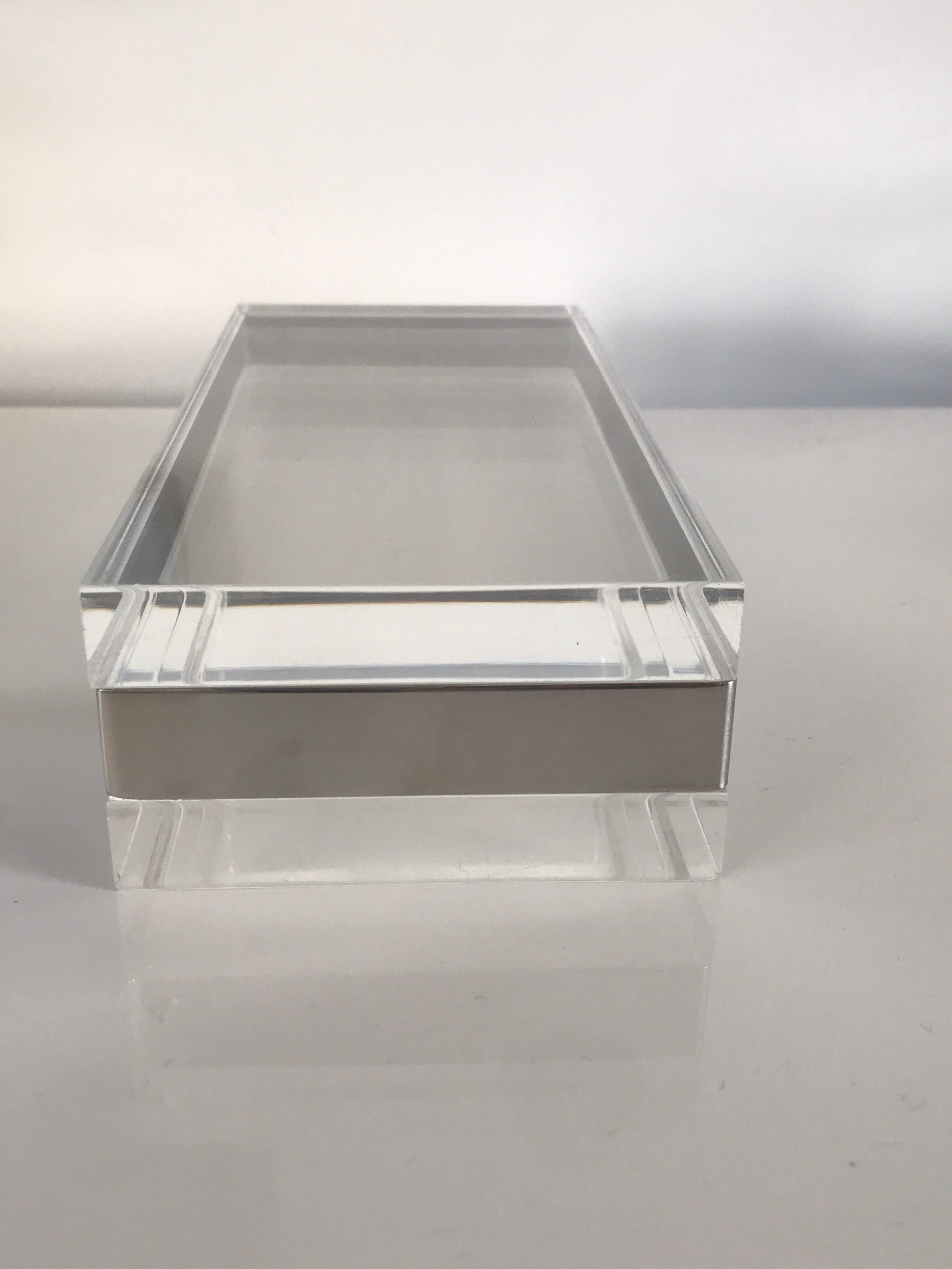 1970s Chrome and Lucite Box In Good Condition In Saint-Ouen, FR