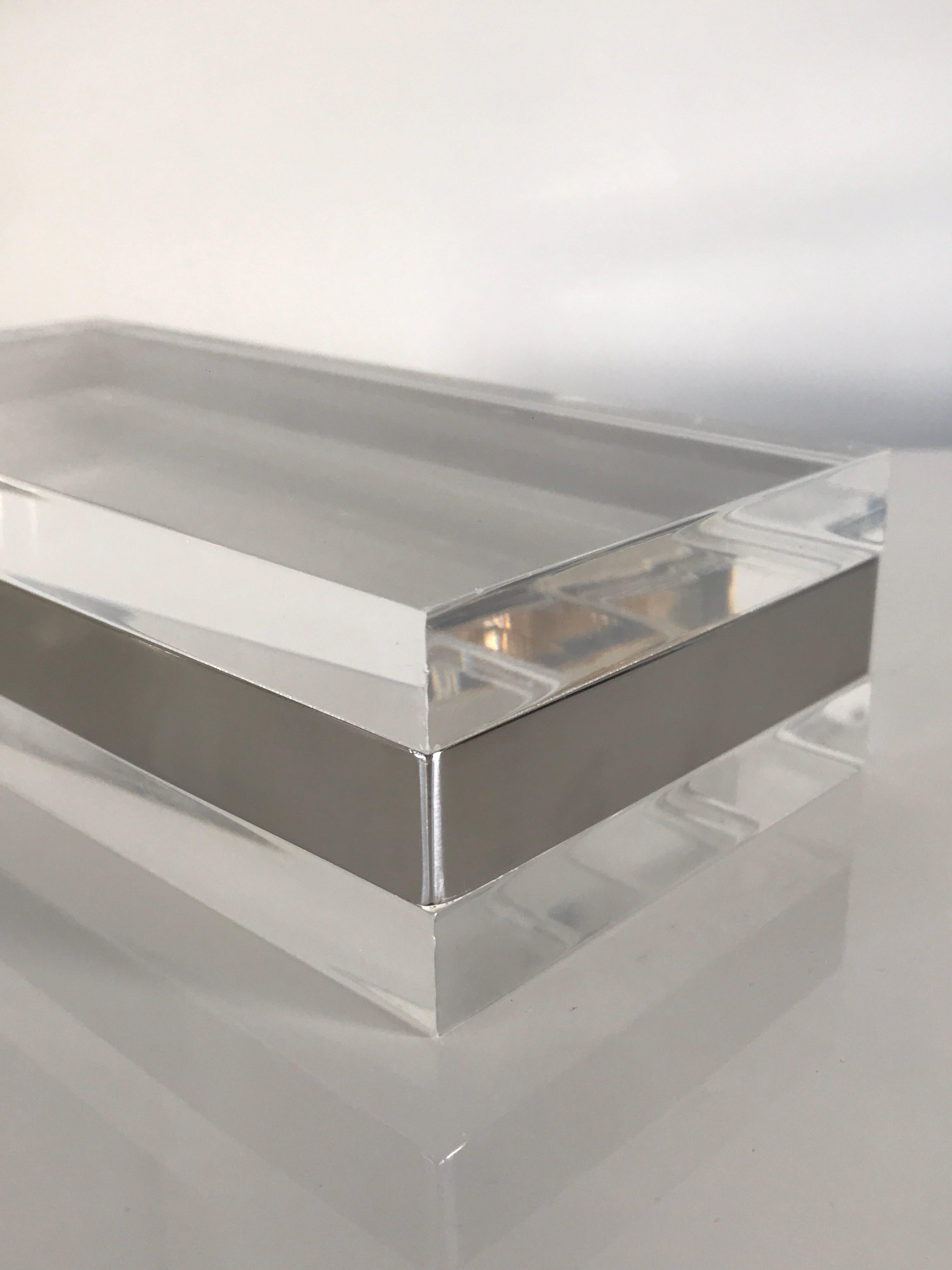 Late 20th Century 1970s Chrome and Lucite Box