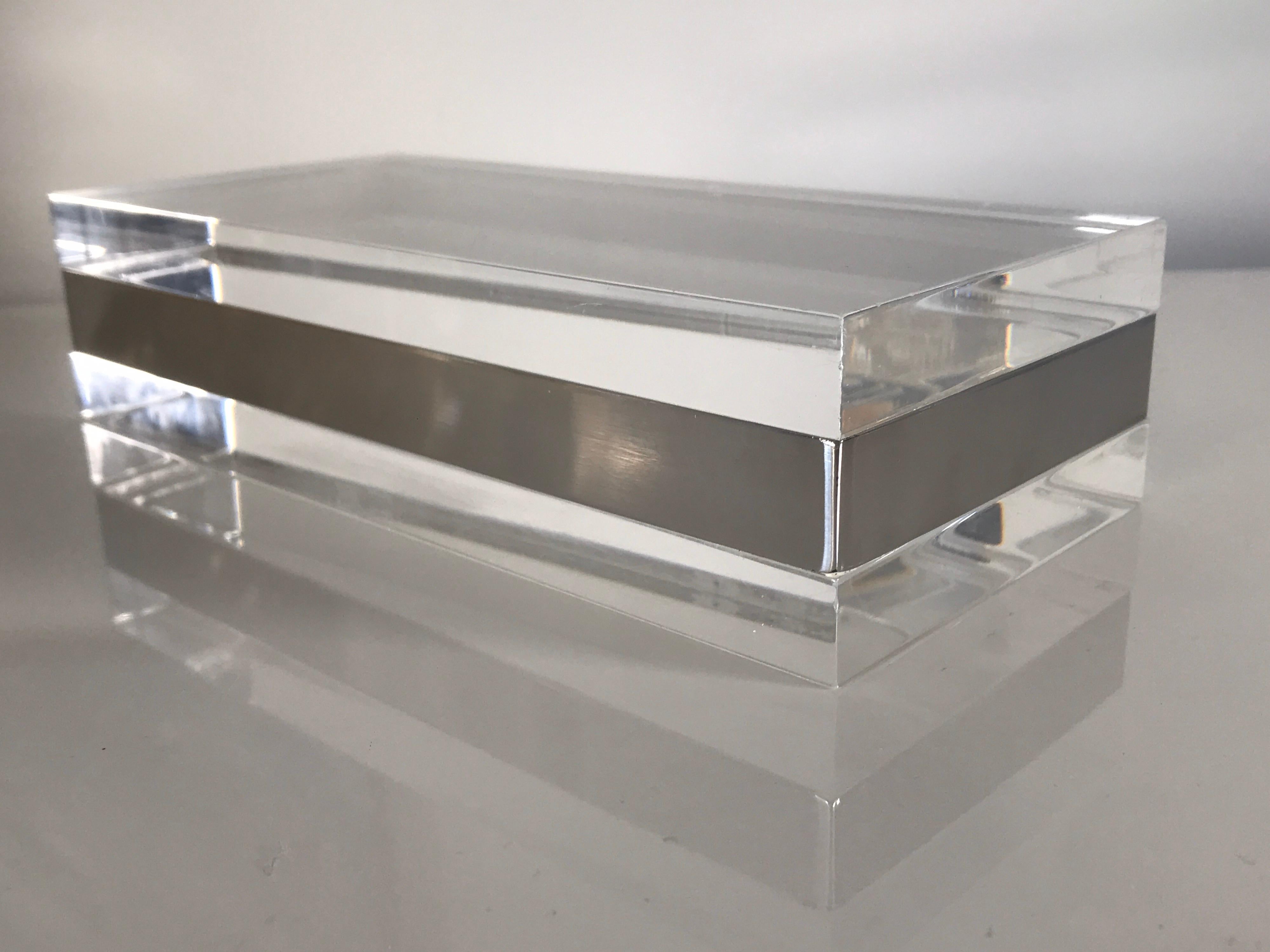 1970s Chrome and Lucite Box 1