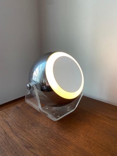 1970s Chrome and Lucite Eyeball Vanity Mirror by Robert Sonneman