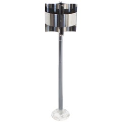 1970s Chrome and Marble Floor Lamp Attributed to Pierre Cardin