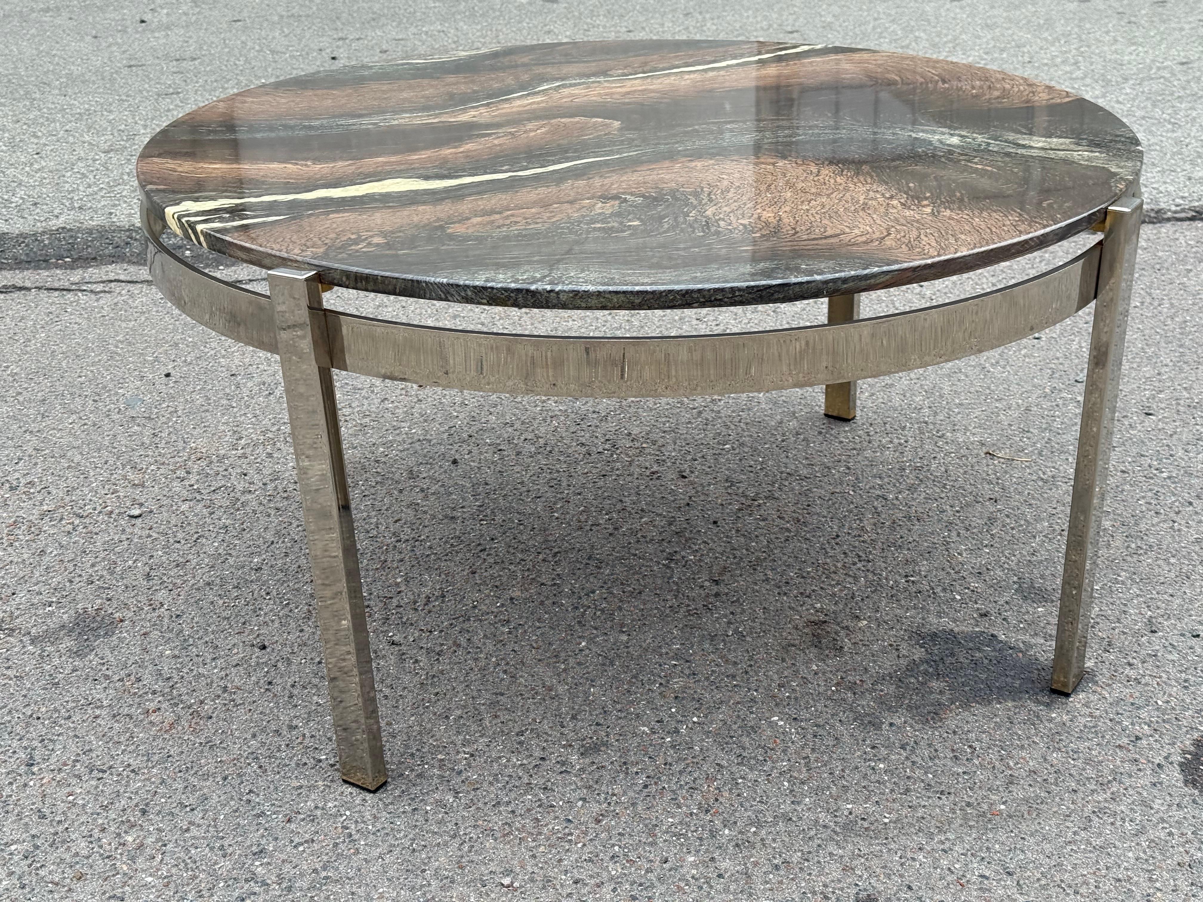 Table de canapé des années 1970 en chrome et marbre de Bendixen Design au Danemark en vente 5