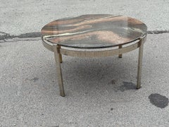 1970's chrome and marble sofa table from Bendixen design in Denmark
