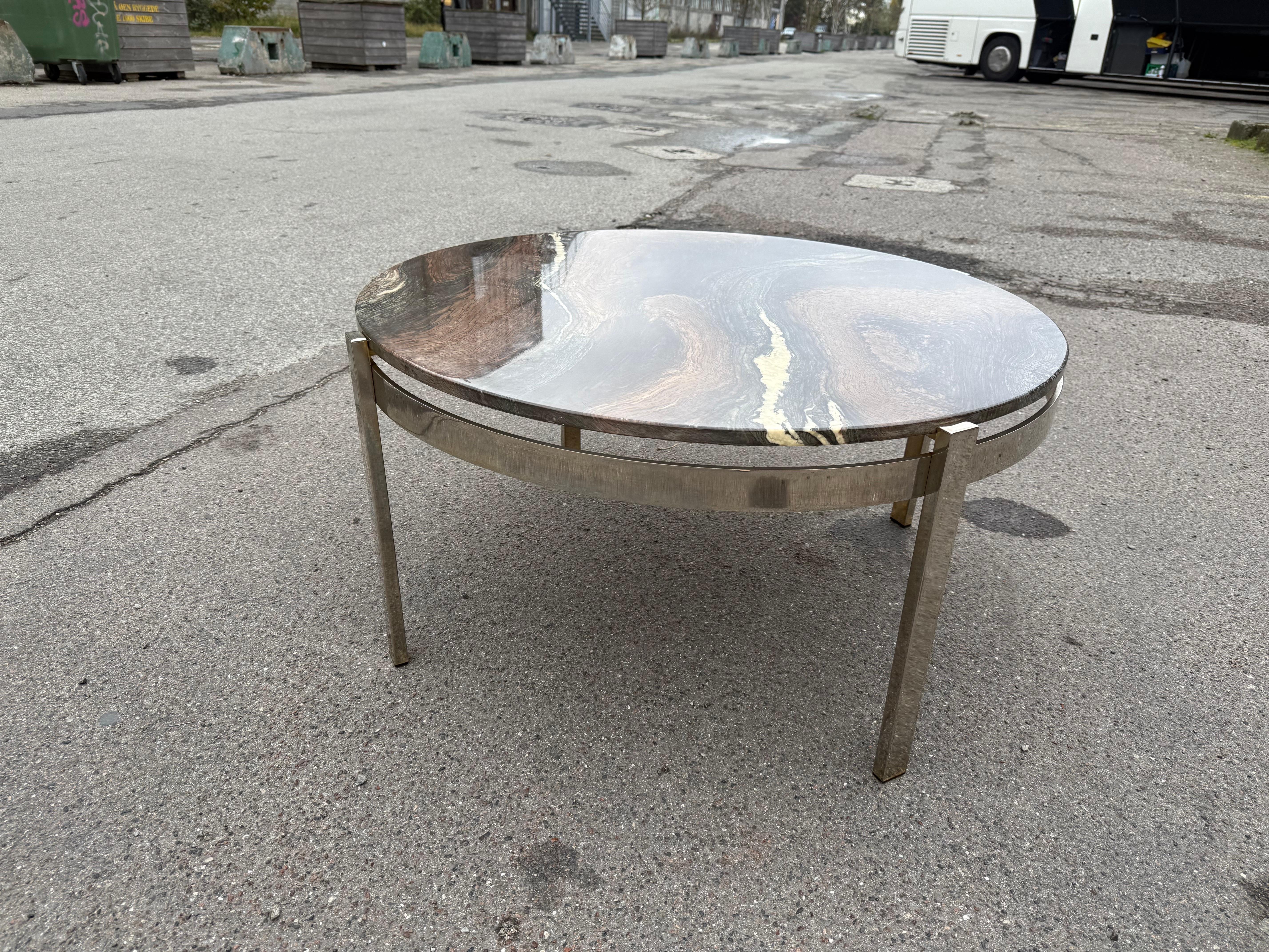 Table de canapé des années 1970 en chrome et marbre de Bendixen Design au Danemark Bon état - En vente à Copenhagen, DK
