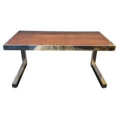 1970s Chrome and Rosewood Desk