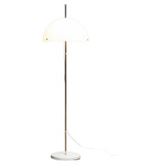 1970's Chrome and White Acrylic Mushroom Floor Lamp Made by Fagerhult Sweden