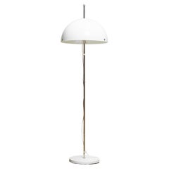 Lampadaire champignon en chrome et acrylique blanc des années 1970 fabriqué par Fagerhult, Suède