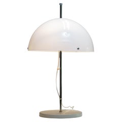 1970s Chrome and White Acrylic Mushroom Table Lamp Made by Fagerhult Sweden
