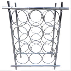 1970s Chrome Bamboo Wine Rack