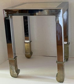 1970s Chrome & Brass Side Table