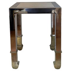 1970s Chrome & Brass Side Table