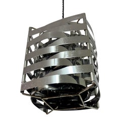 1970s Chrome Ceiling Light in the Style of Max Sauze