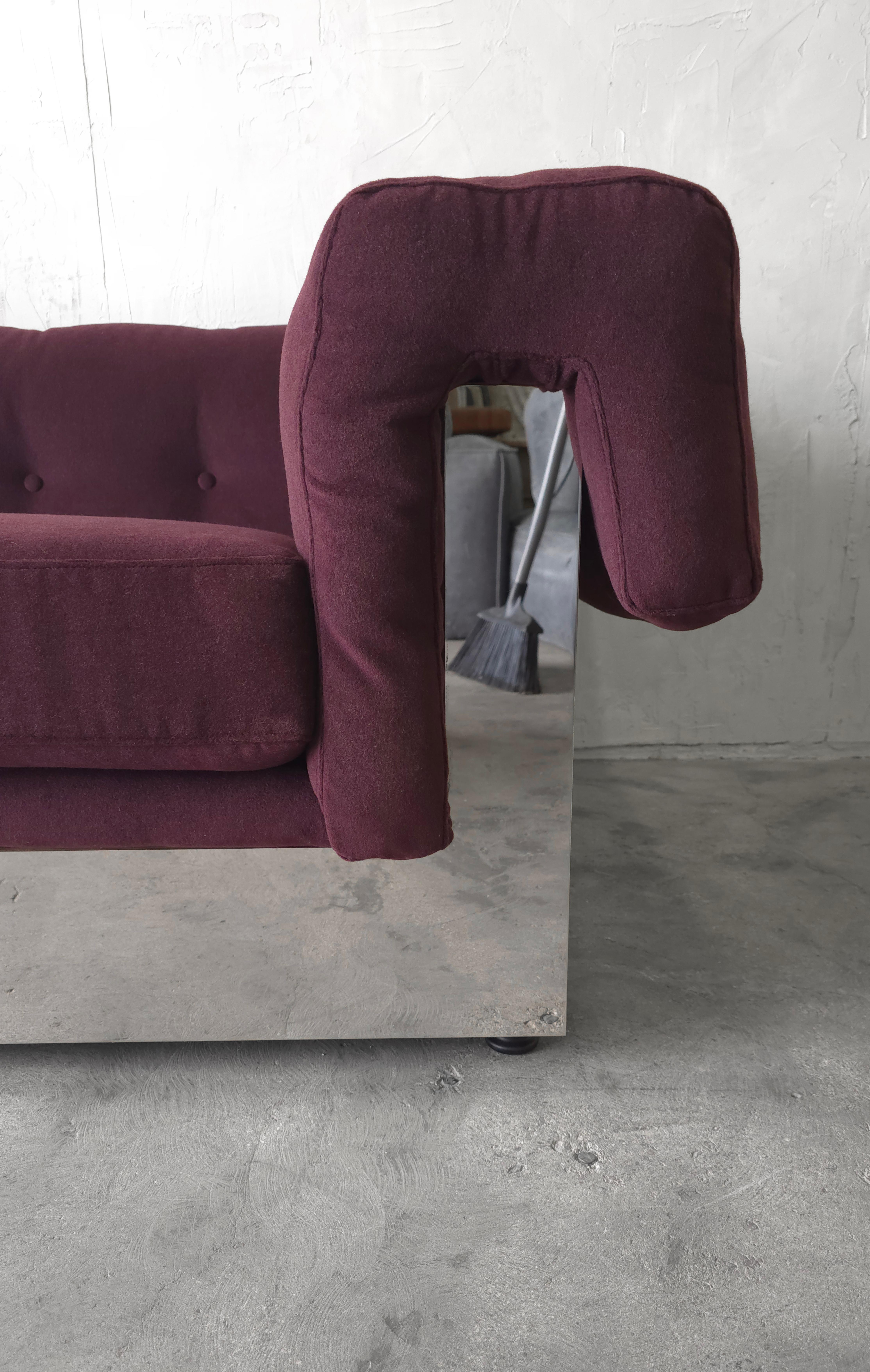 1970s Chrome Clad Sofa by Milo Baughman for Thayer Coggin For Sale 2