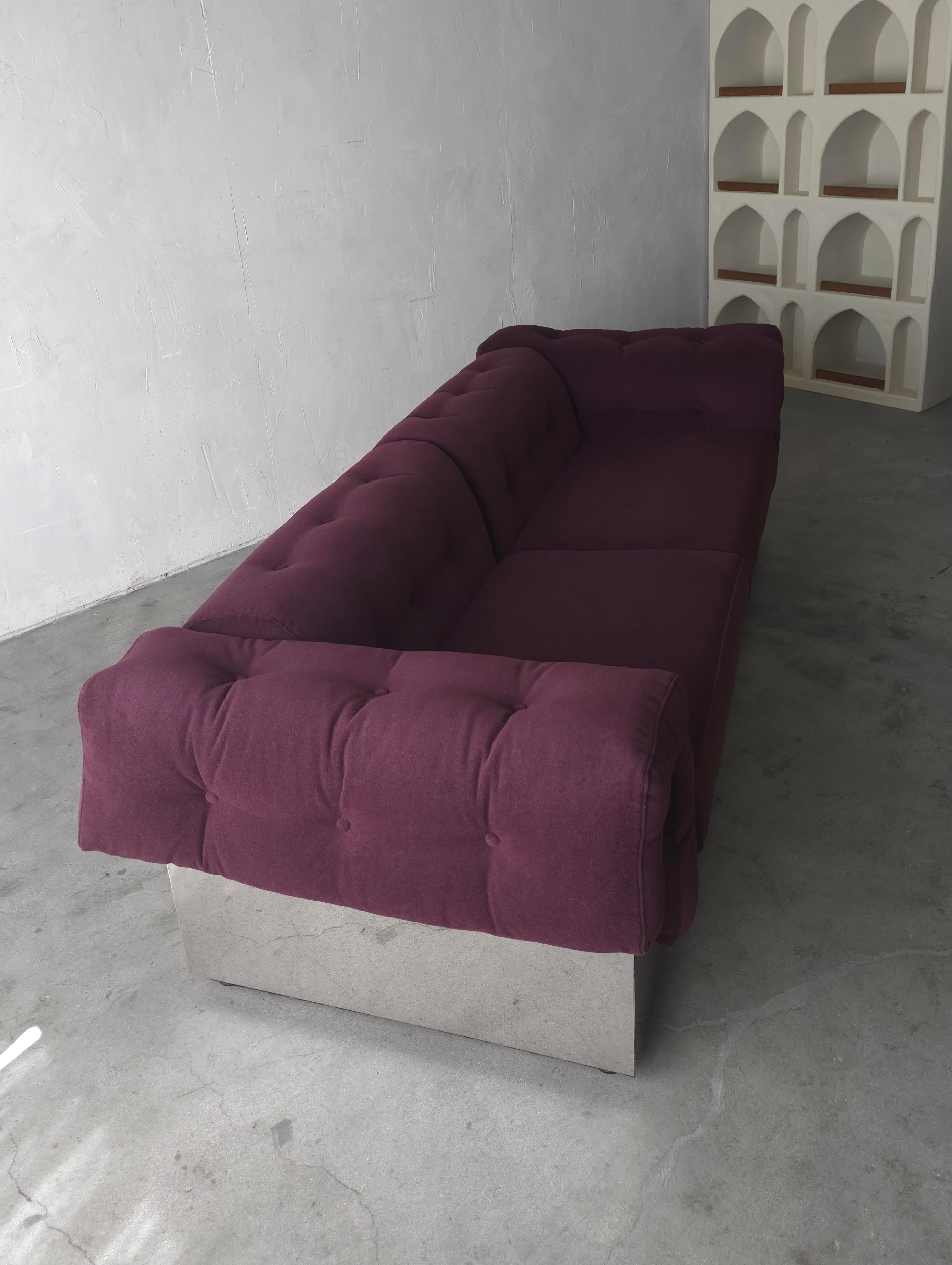 1970s Chrome Clad Sofa by Milo Baughman for Thayer Coggin For Sale 3