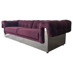 1970s Chrome Clad Sofa by Milo Baughman for Thayer Coggin