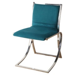 Sedie da pranzo cromate anni '70 di Sergio Asti