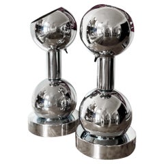 1970s Chrome Eyeball Lamps Attributed to Robert Sonneman - a Pair