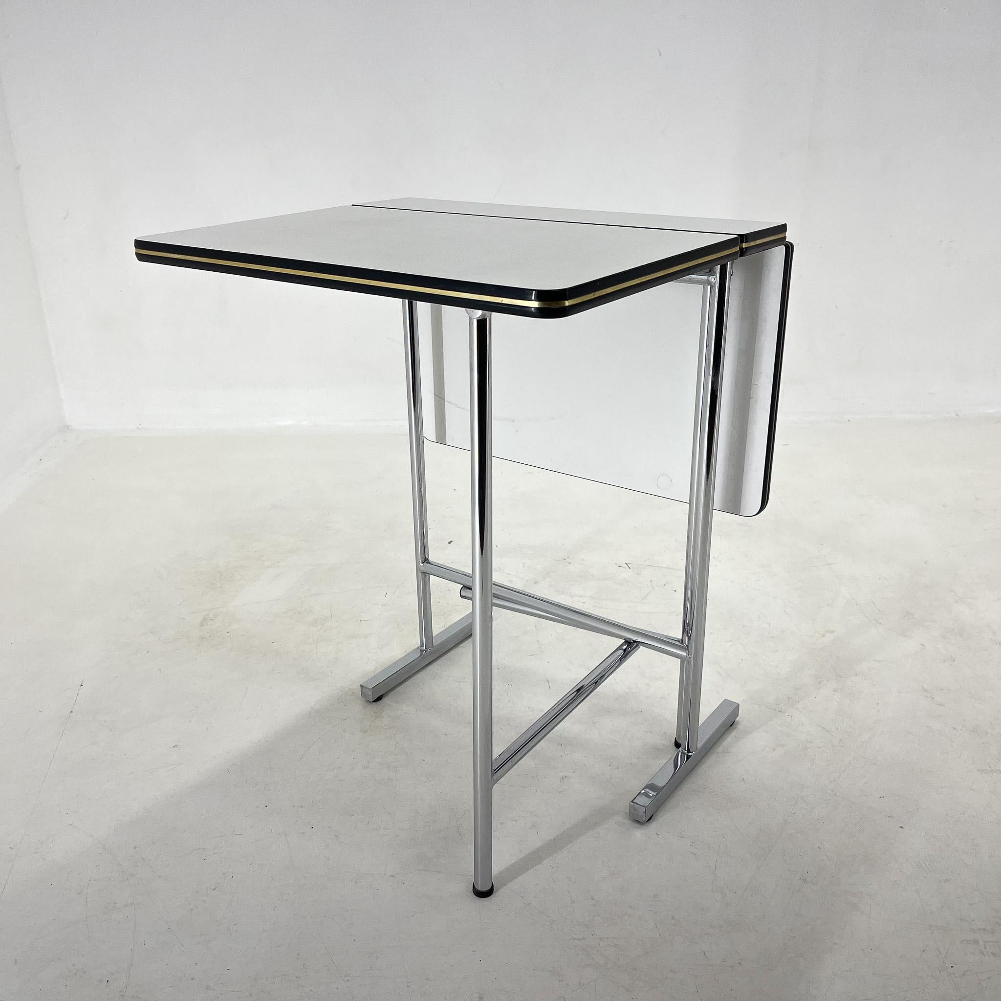 Mid-Century Modern 1970's Chrome & Formica Folding Table