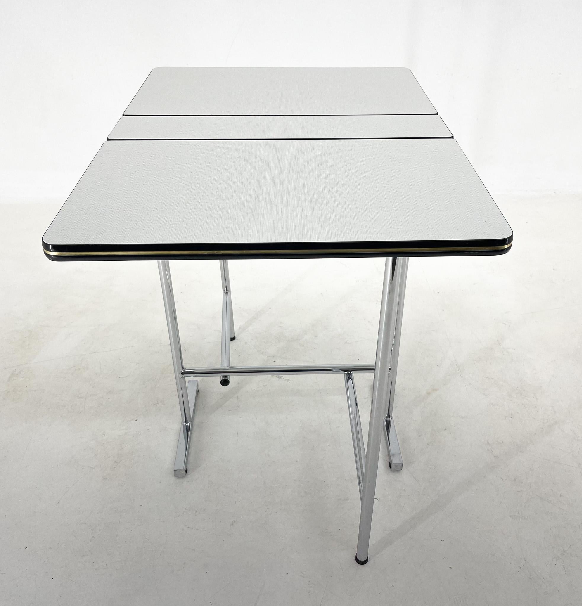 Late 20th Century 1970's Chrome & Formica Folding Table