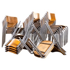 Sedie da pranzo universitarie impilabili con telaio cromato degli anni '70