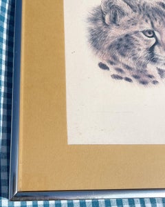1970s Chrome Framed Portrait of Cheetahs