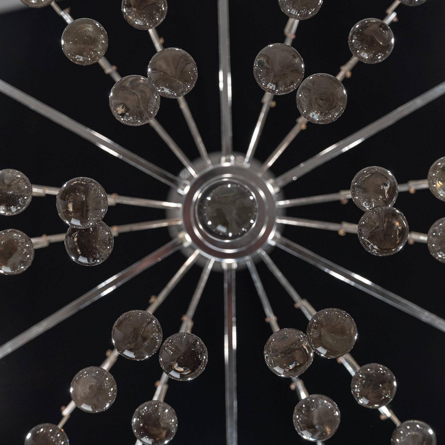 Lustre en chrome et verre des années 1970 par Gaetano Sciolari en vente 8