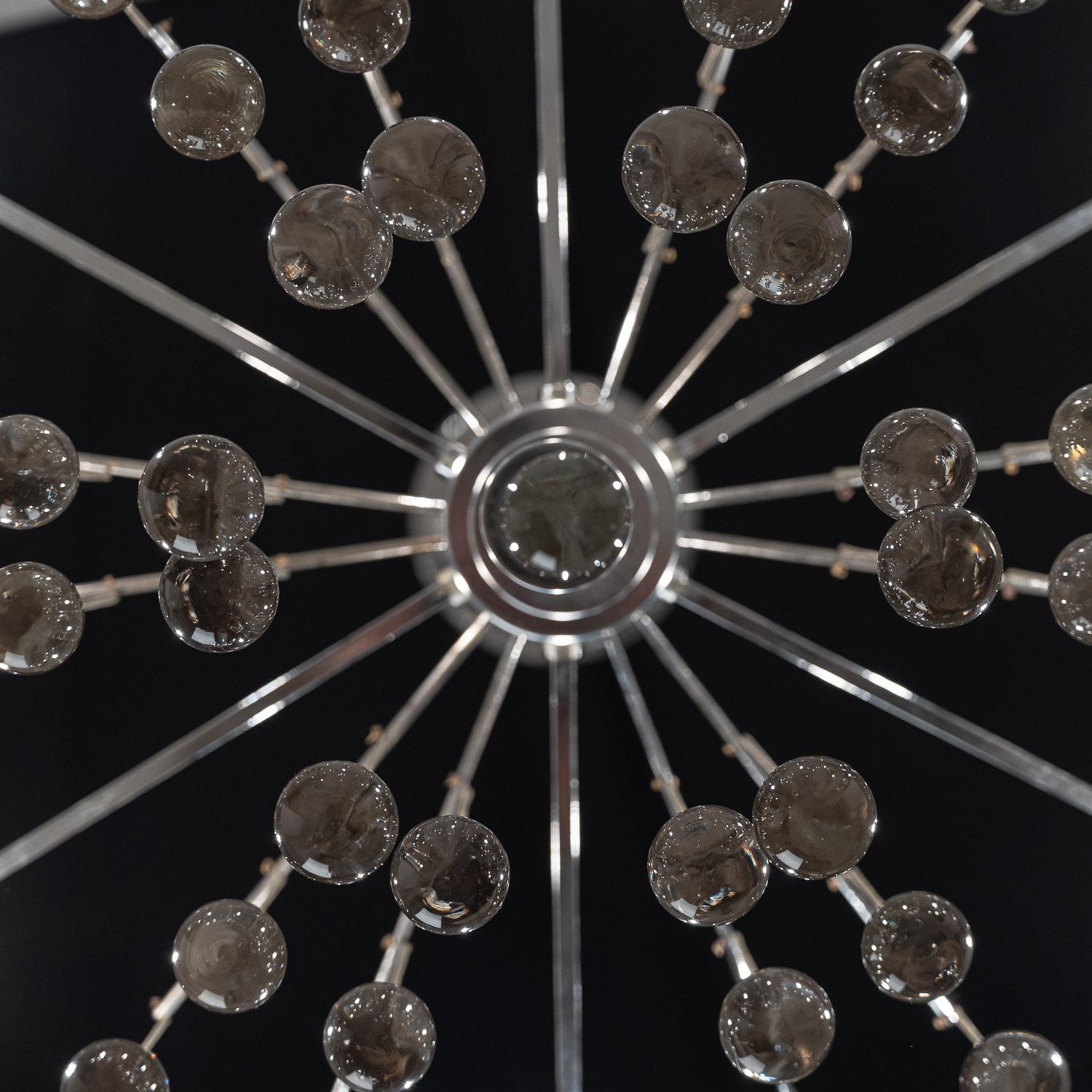 1970s Chrome & Glass Chandelier by Gaetano Sciolari For Sale 9