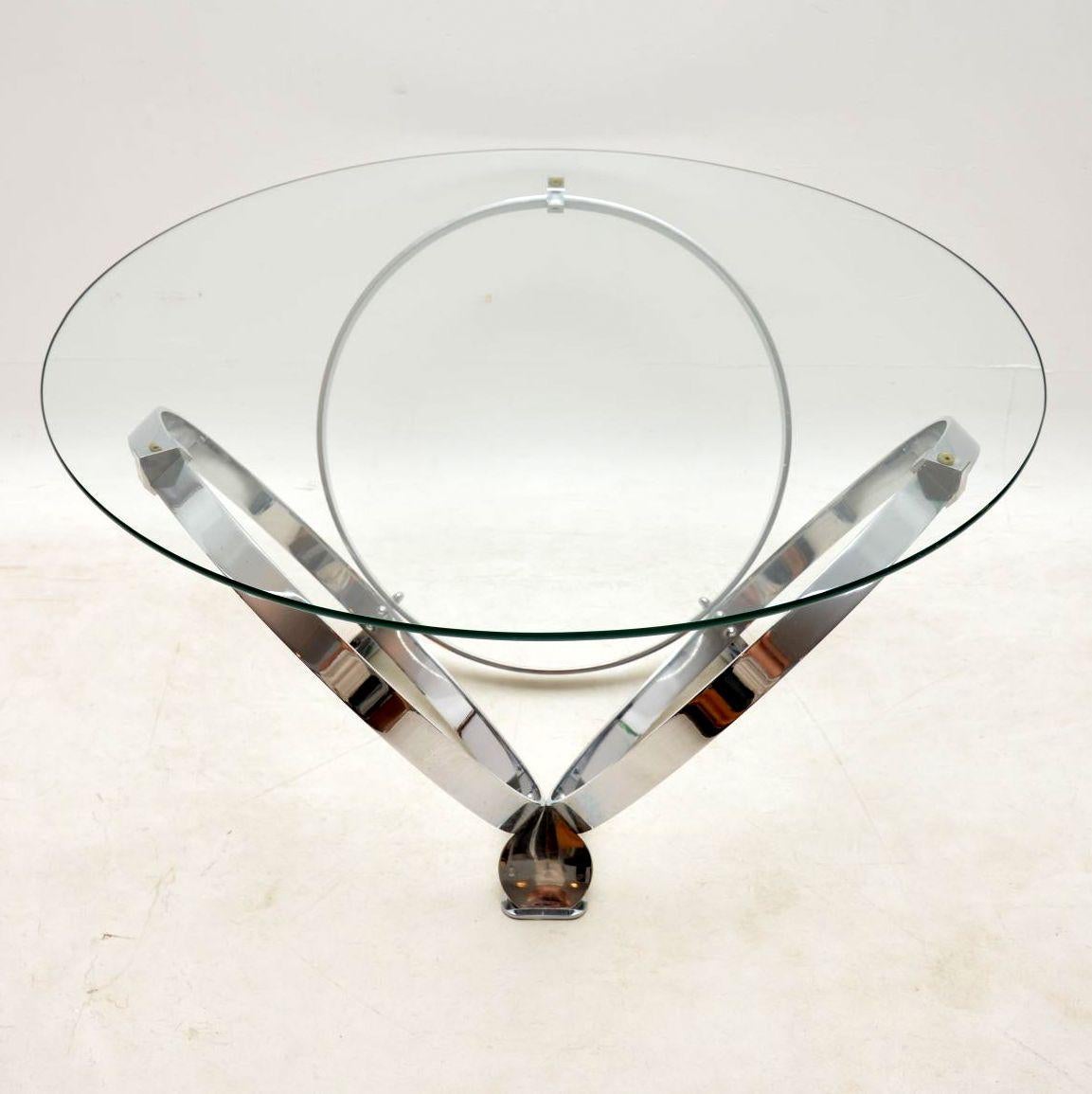 German 1970s Chrome & Glass Coffee Table by Knut Hesterberg